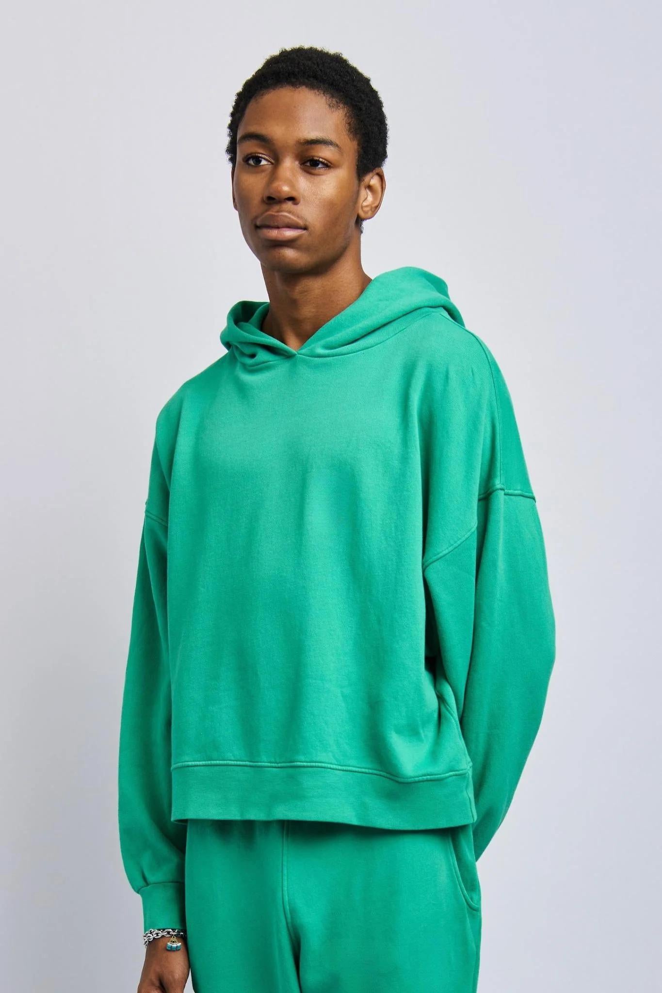 Men's Lightweight Boxy Hoodie, Digital Green