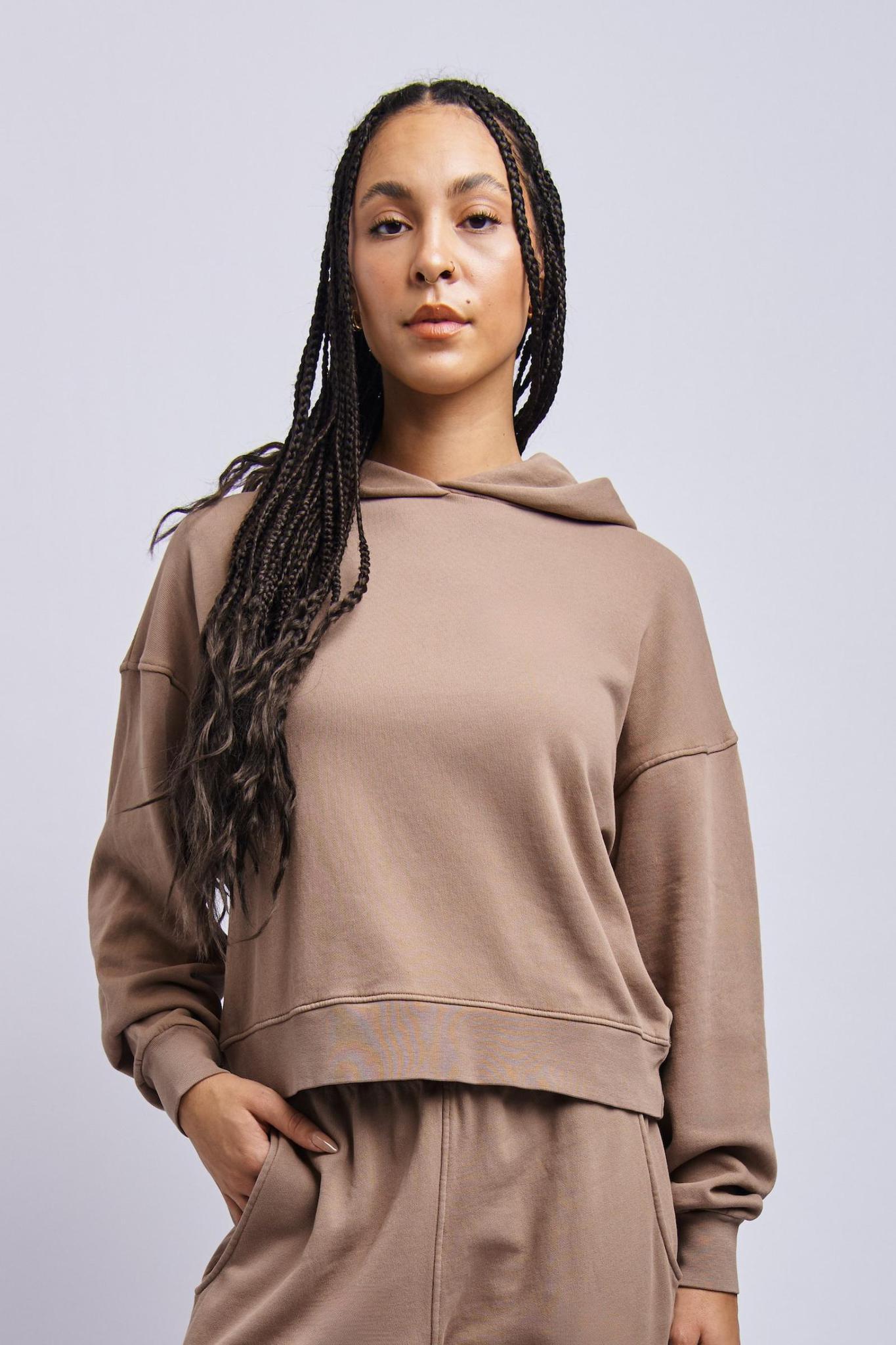 Women's Cloudfleece Cropped Hoodie, Desert Clay