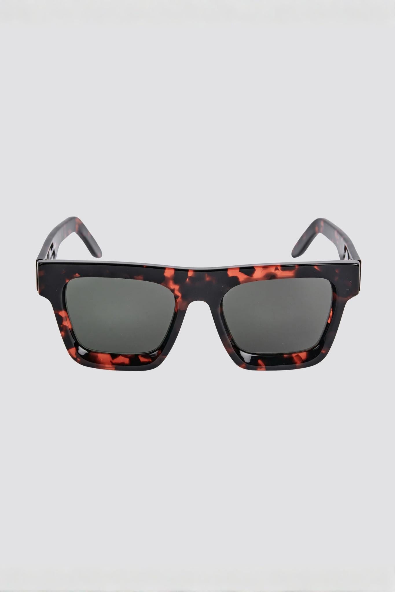 Bioplastic Squared Sunglasses, Black/Red Camo