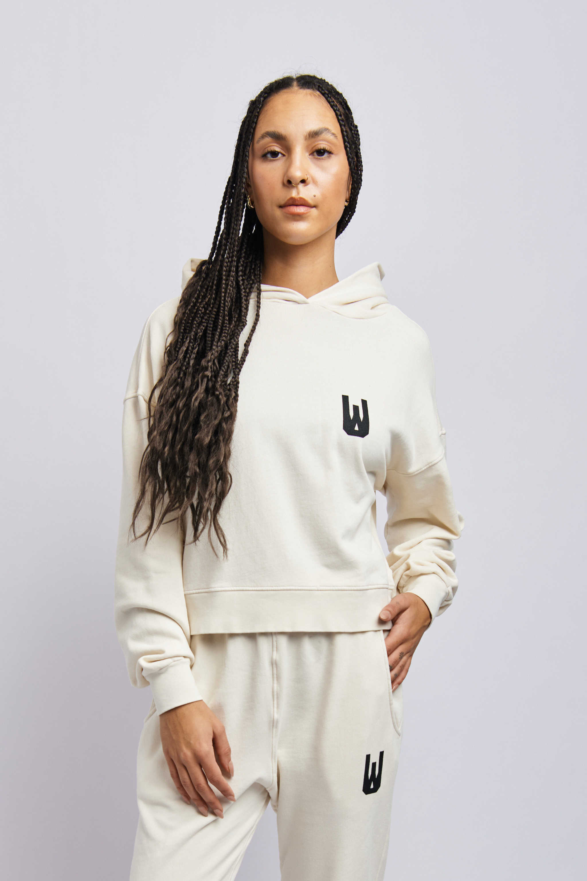 Women's Icon Cloudfleece Cropped Hoodie, Alabaster White