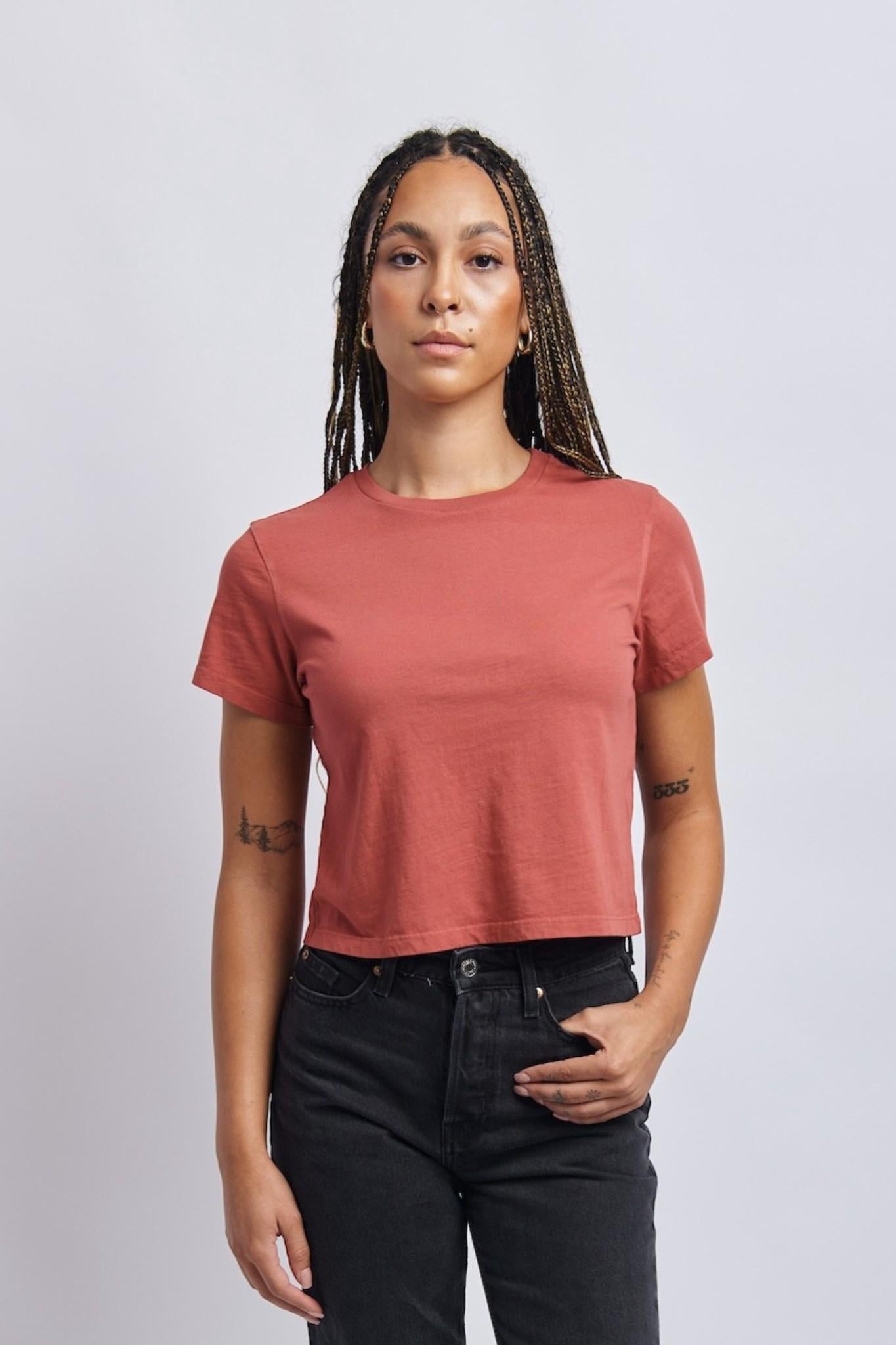 Midweight Crew Tee, Ash Red