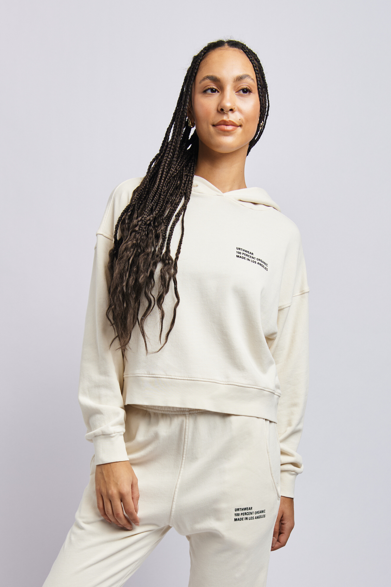 Women's Origins Cloudfleece Cropped Hoodie, Alabaster White