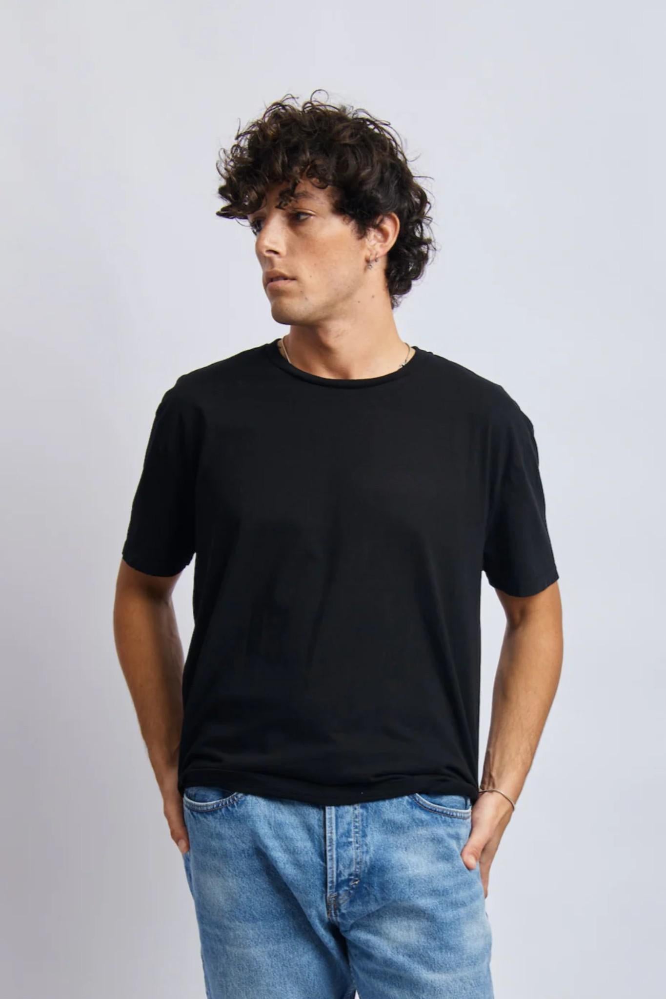 Midweight Relaxed Tee, Super Black
