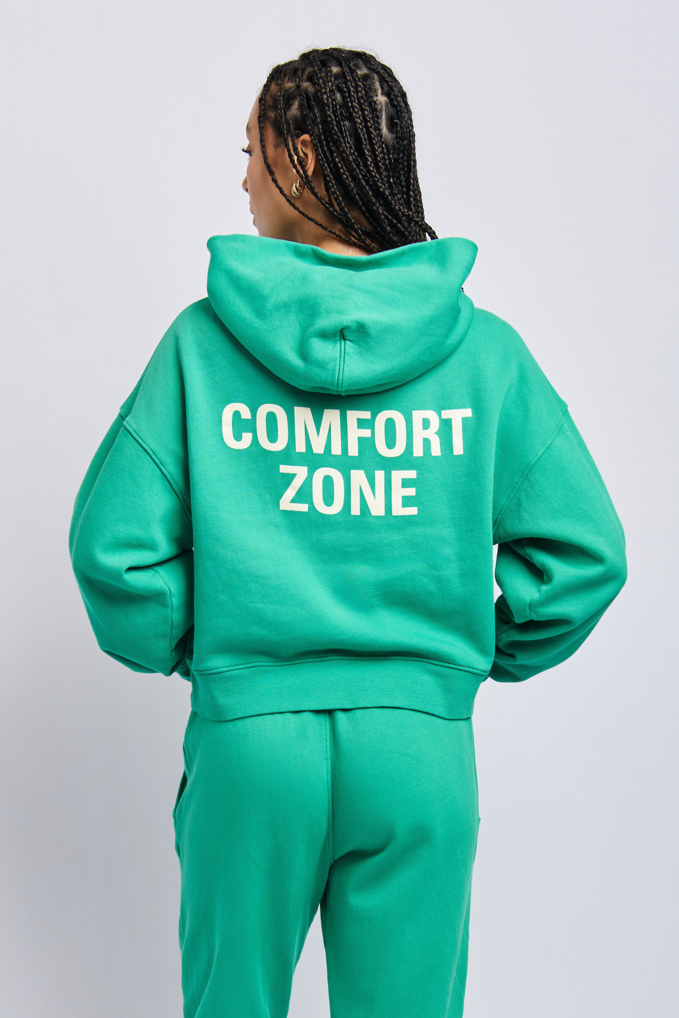 Women's Comfort Zone Cloudfleece Cropped Hoodie, Digital Green