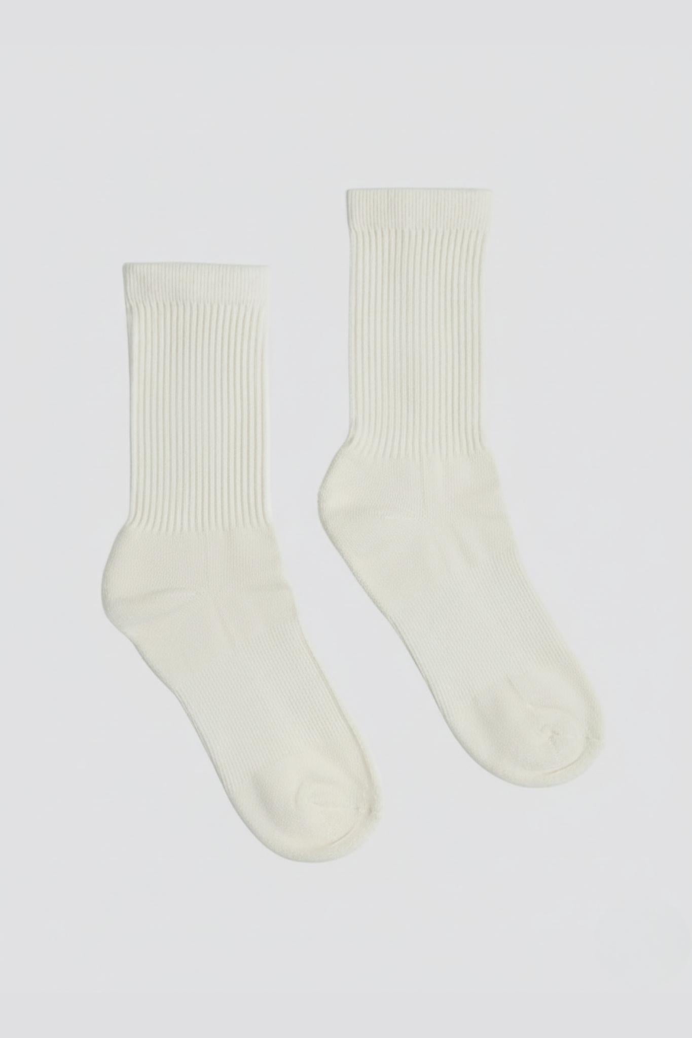Softknit Crew Socks, Ivory White