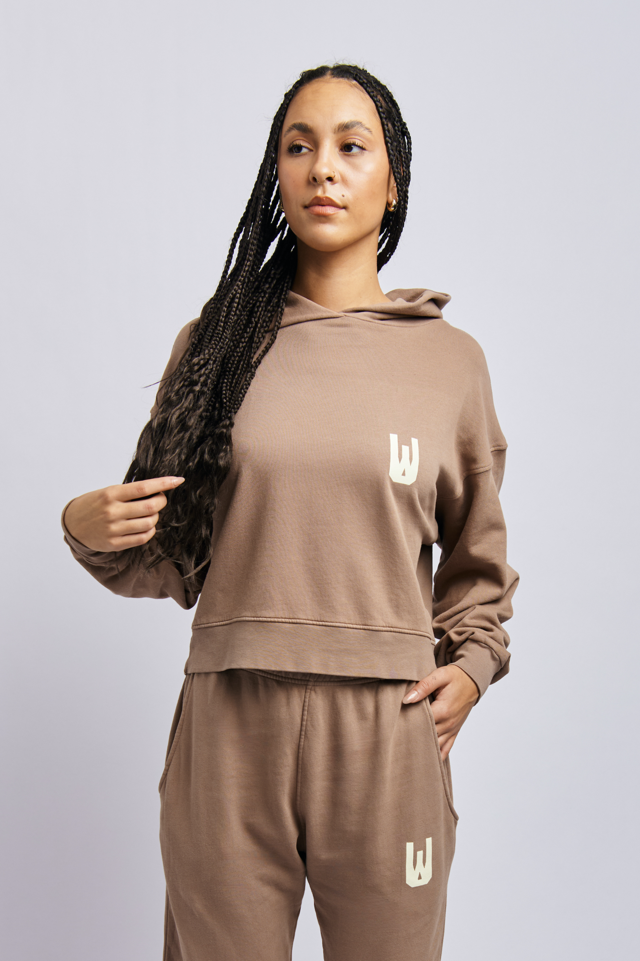 Women's Icon Cloudfleece Cropped Hoodie, Desert Clay