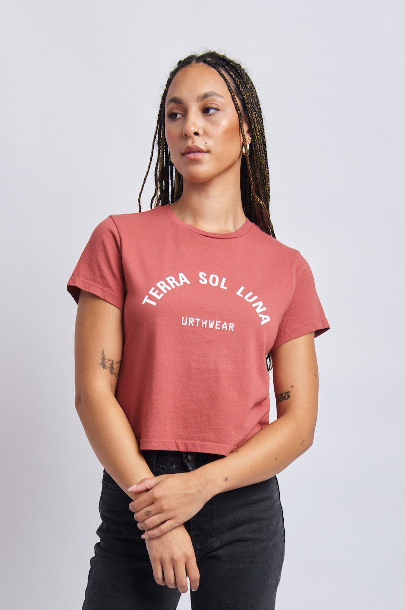 Terra Sol Luna Midweight Crew Tee, Ash Red