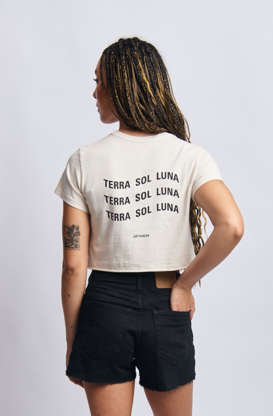 Terra Sol Luna Midweight Cropped Tee, Cosmic Sand