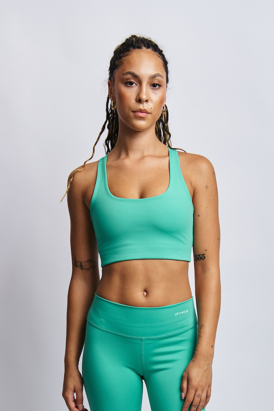Ecomoss Low Neck Racerback Bra, Digital Green