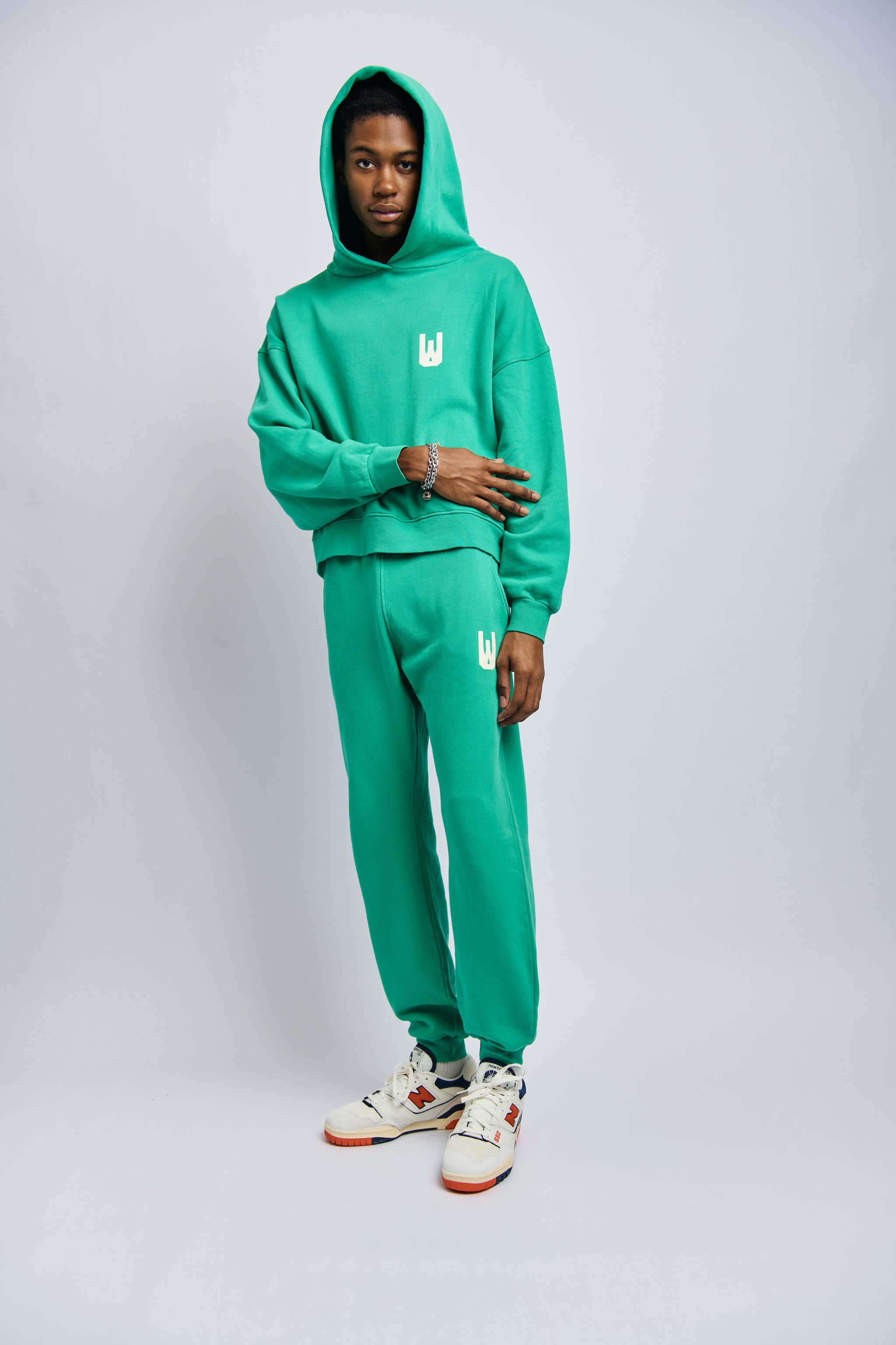 Men's Organic Cotton Cloudfleece Relaxed Cropped Icon Print Hoodie