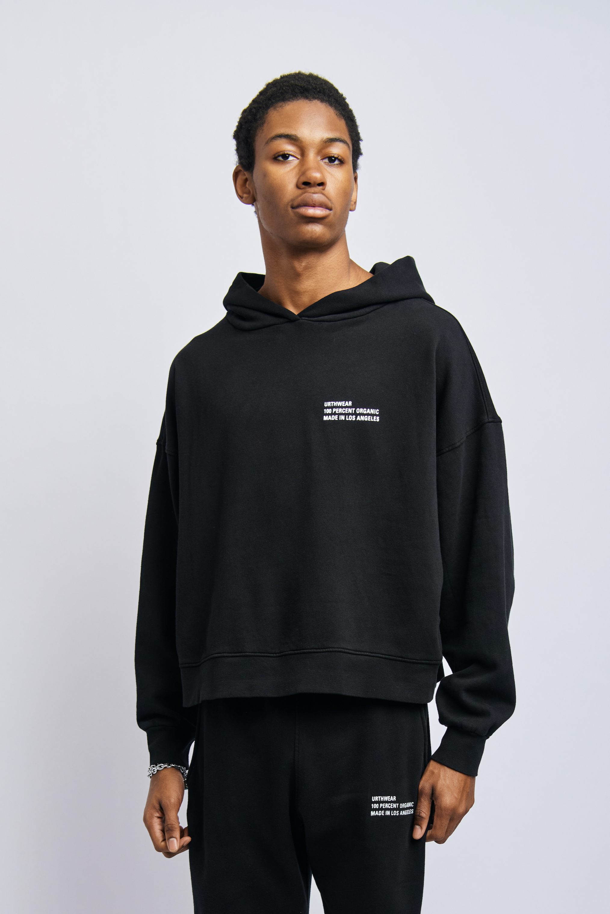 Men's Origins Cloudfleece Cropped Hoodie, Super Black