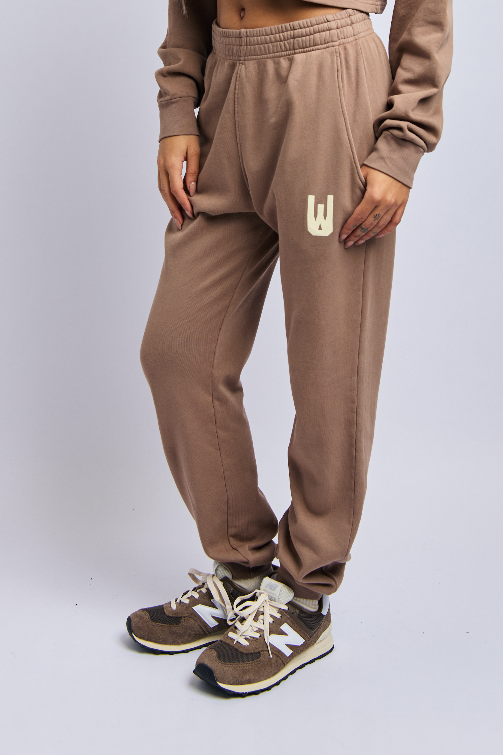 Women's Organic Cotton Relaxed Icon Print Sweatpants, Brown Women's Organic Cotton Relaxed Icon Print Sweatpants, Brown