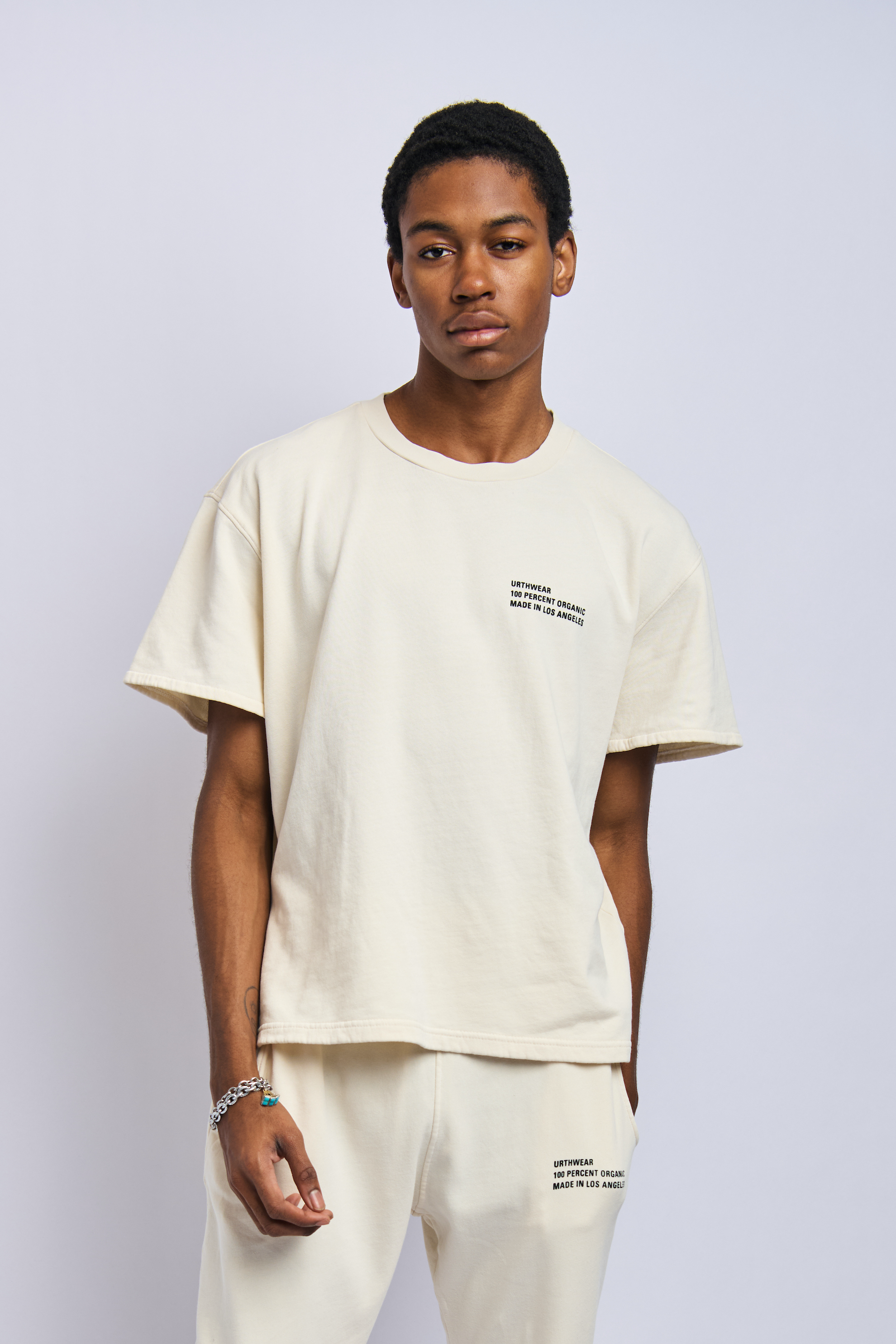 Organic Origins Print Fleece Tee, Alabaster White