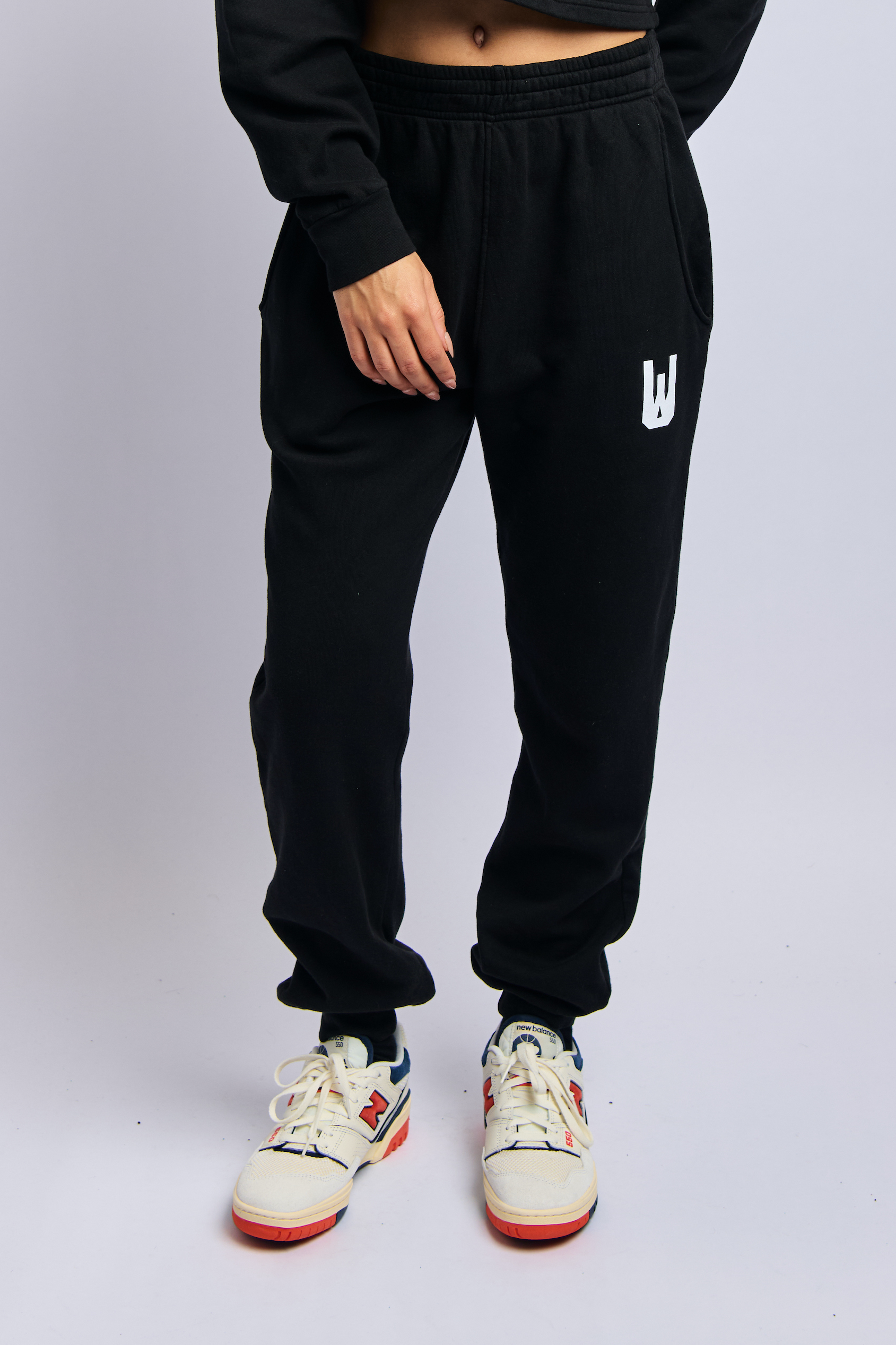 Women's Organic Icon Print Sweatpants, Super Black