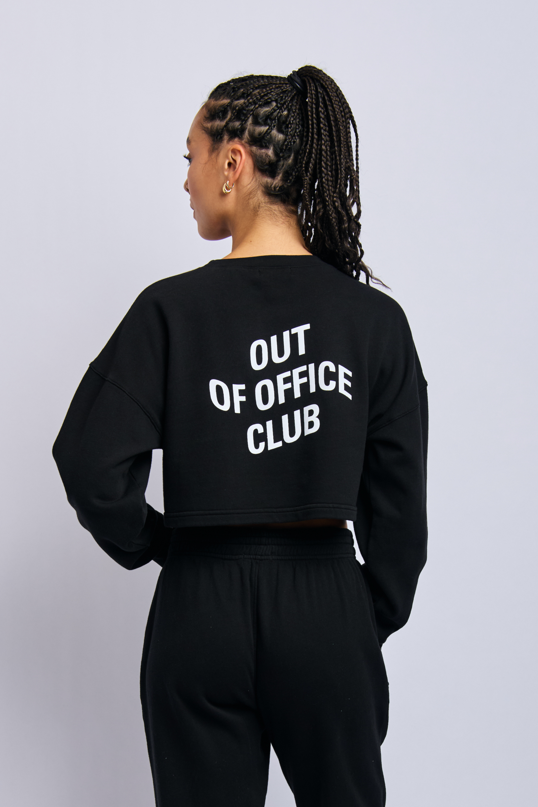 Out Of Office Cloudfleece Cropped Sweatshirt, Super Black