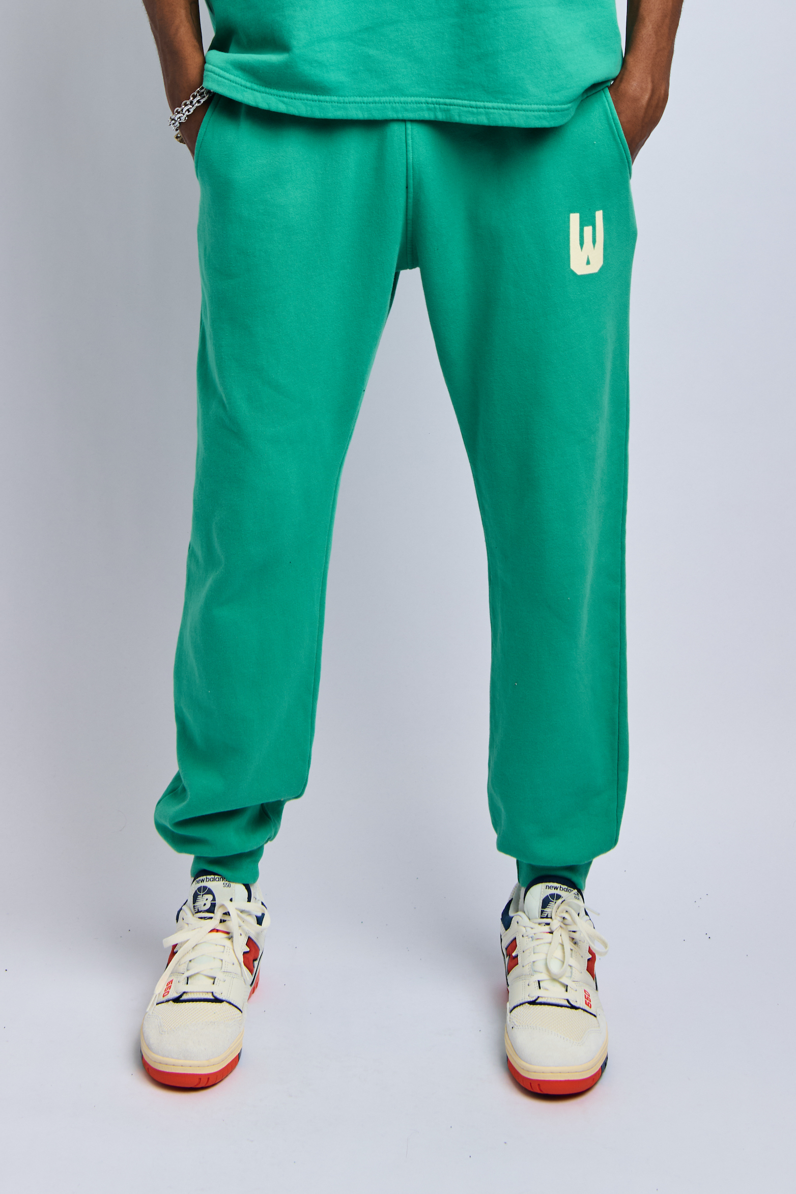 Men's Organic Icon Print Sweatpants, Digital Green