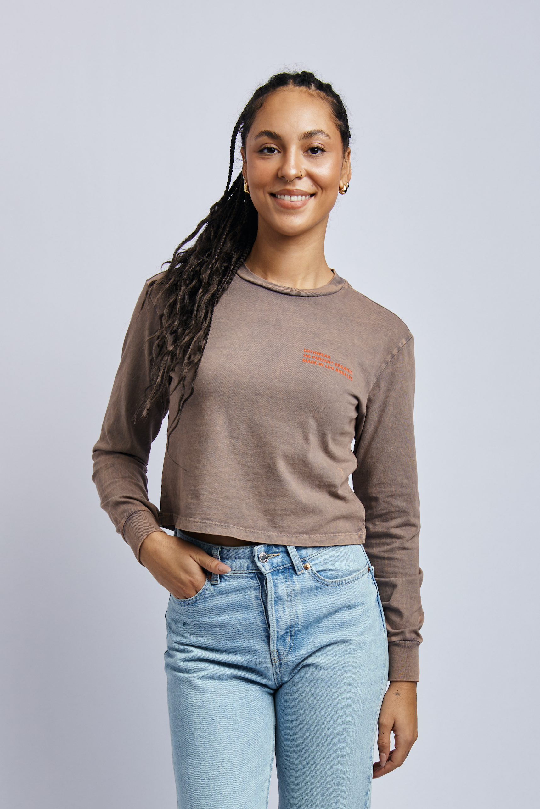 Women's Organic Origins Long Sleeve, Camo Grey