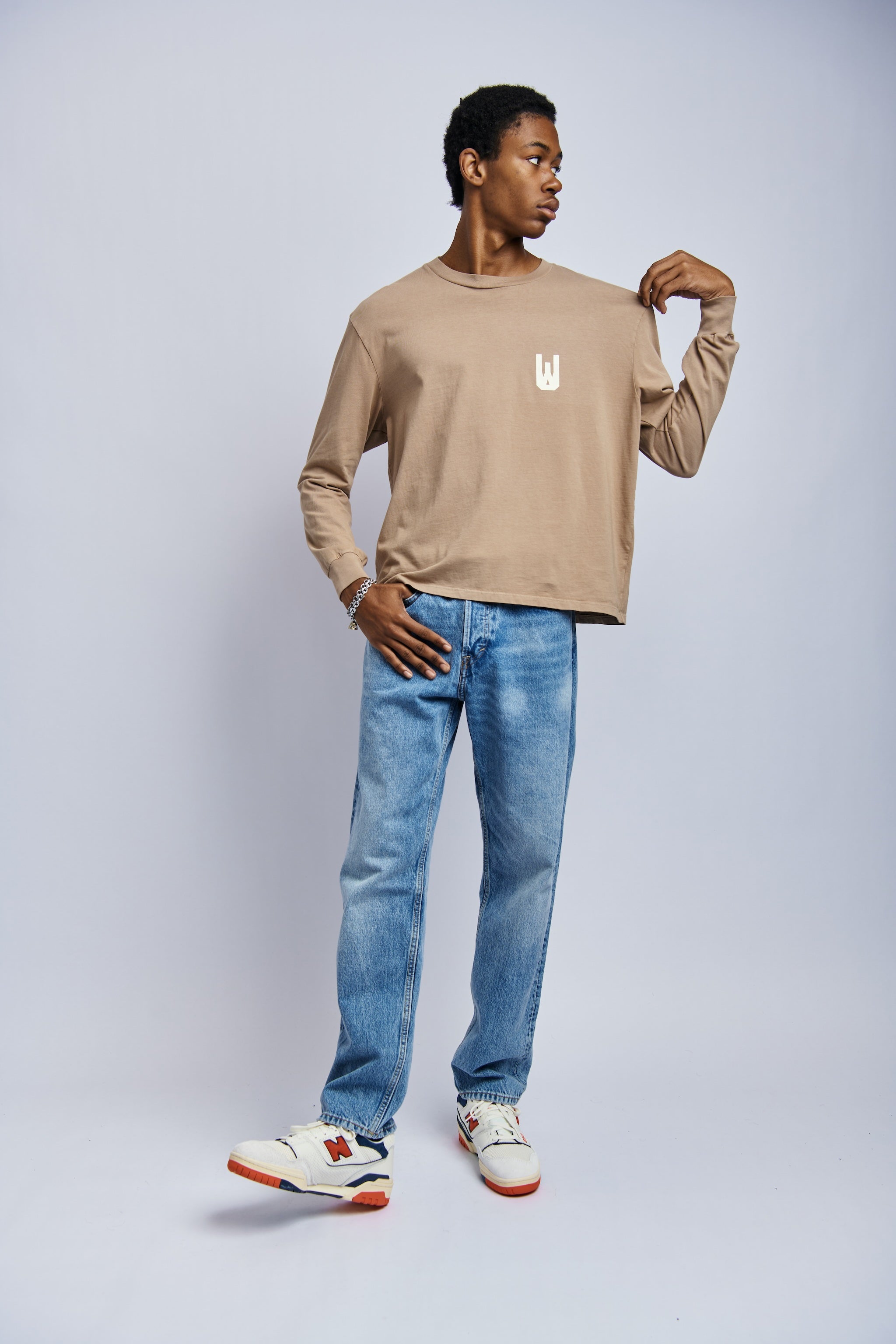 Men's Long Sleeve - Brown, Relaxed Fit, GOTS Certified Organic