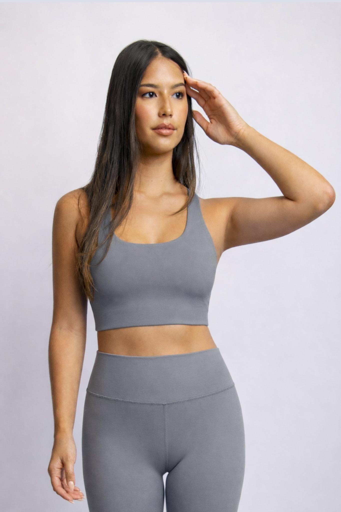 Organic Cotton Low Neck Bra - Sport Grey