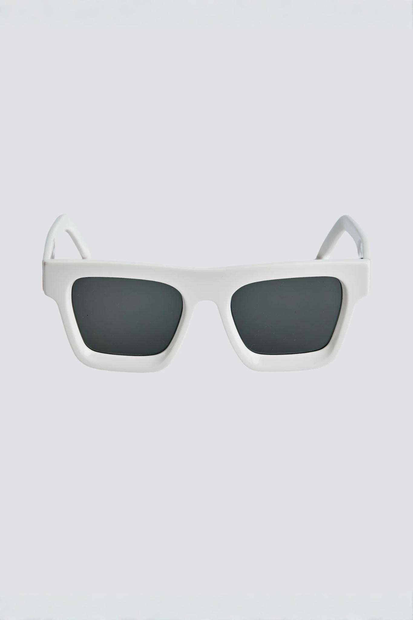 Bioplastic Squared Sunglasses, Lunar White