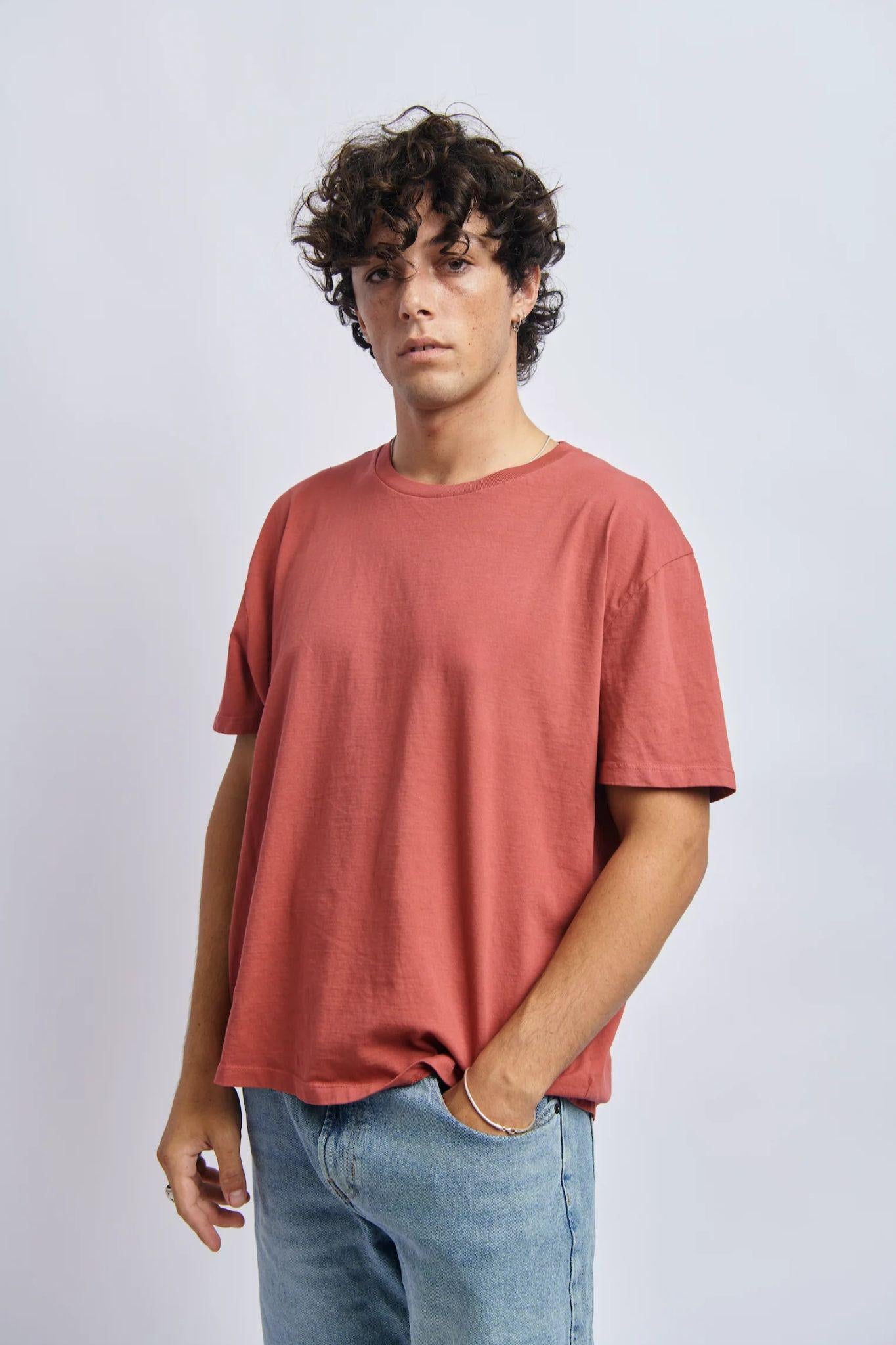 Midweight Relaxed Tee, Ash Red