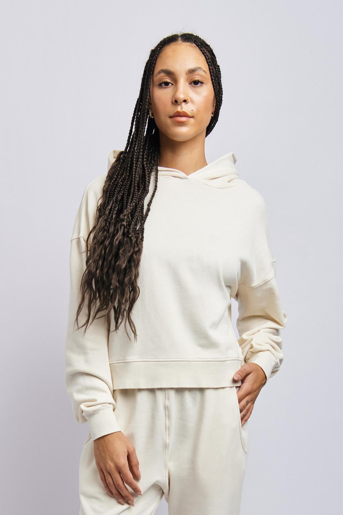 Women's Cloudfleece Cropped Hoodie, Alabaster White