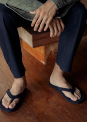 Mens Sandals Flip Flops ESSNTLS, Black / Black by Indosole - Eco Conscious 