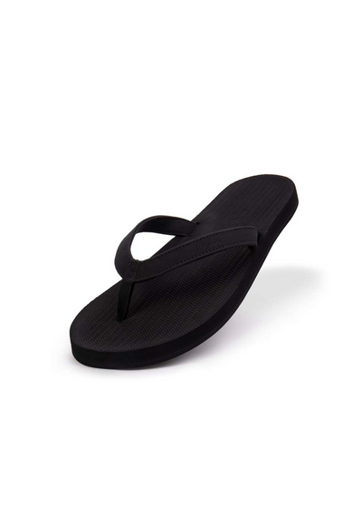 Womens Sandals Flip Flops ESSNTLS, Black / Black by Indosole - Sustainable 
