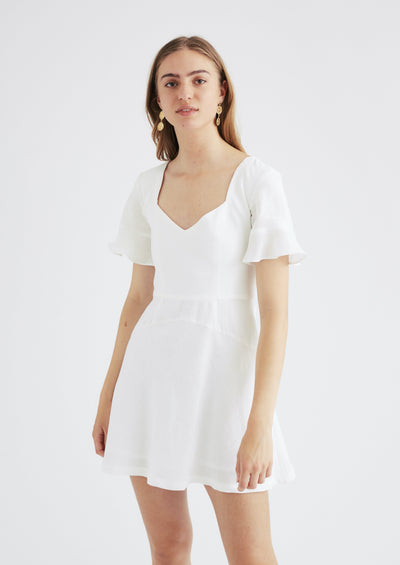 Gretel Dress, White by Jillian Boustred - Sustainable
