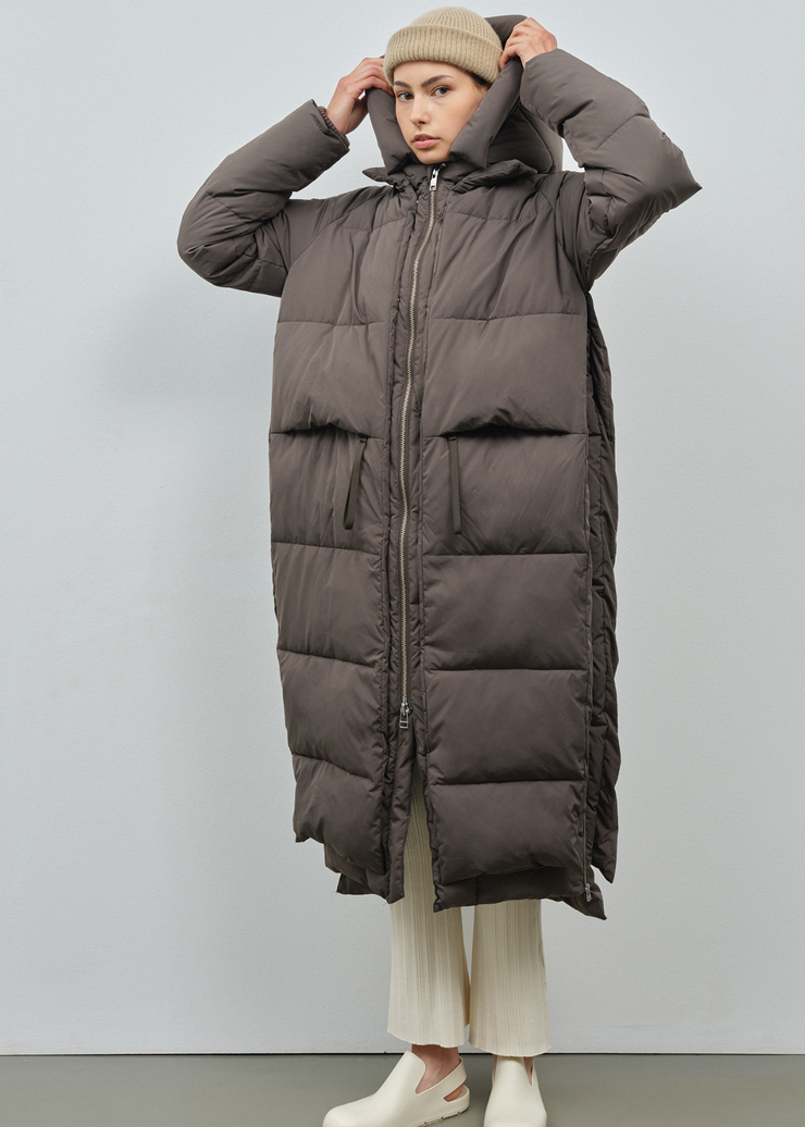 Lourdes Puffer Coat, Black Olive by Embassy Of Bricks And Logs - Ethical 