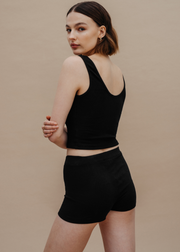 Organic Cotton Boxer Shorts And Top Set 19/03, Black by Nago - Cruelty Free
