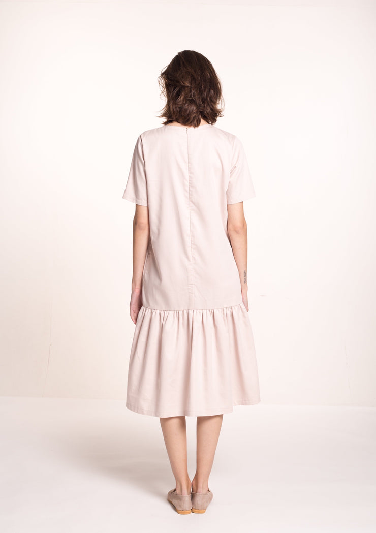 Dropped Waist Dress, Rose/Beige by Mila Vert - Eco Conscious
