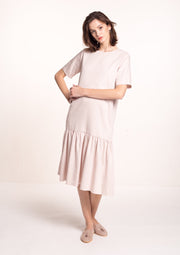 Dropped Waist Dress, Rose/Beige by Mila Vert - Ethical