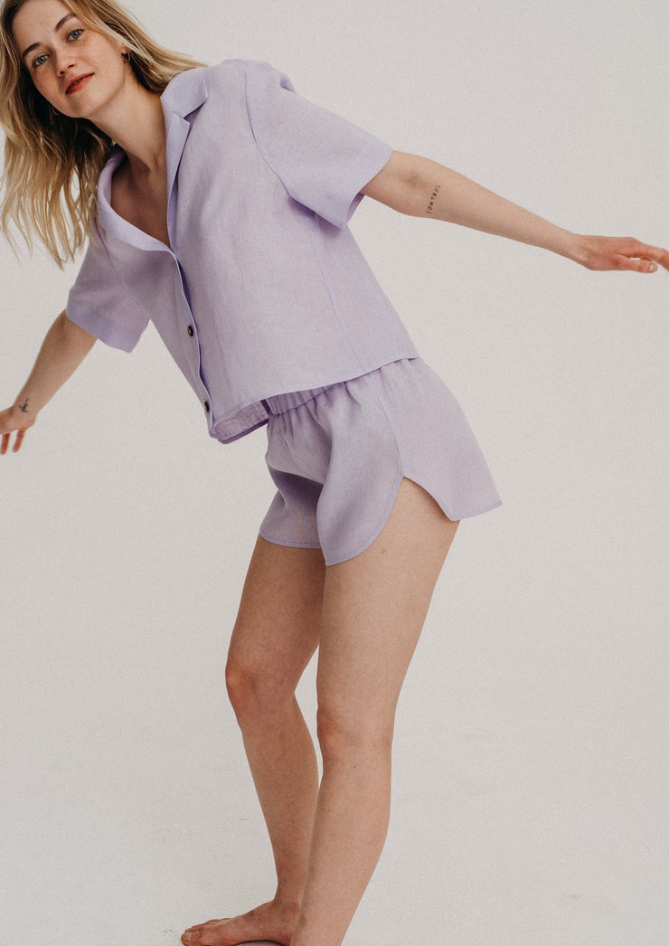 Linen Shorts 10/08, Lavender by Nago - Ethical 