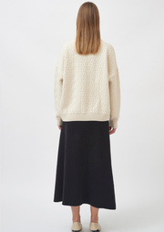 Knitted Triangle Pullover, Cream by Mila Vert - Eco Conscious 