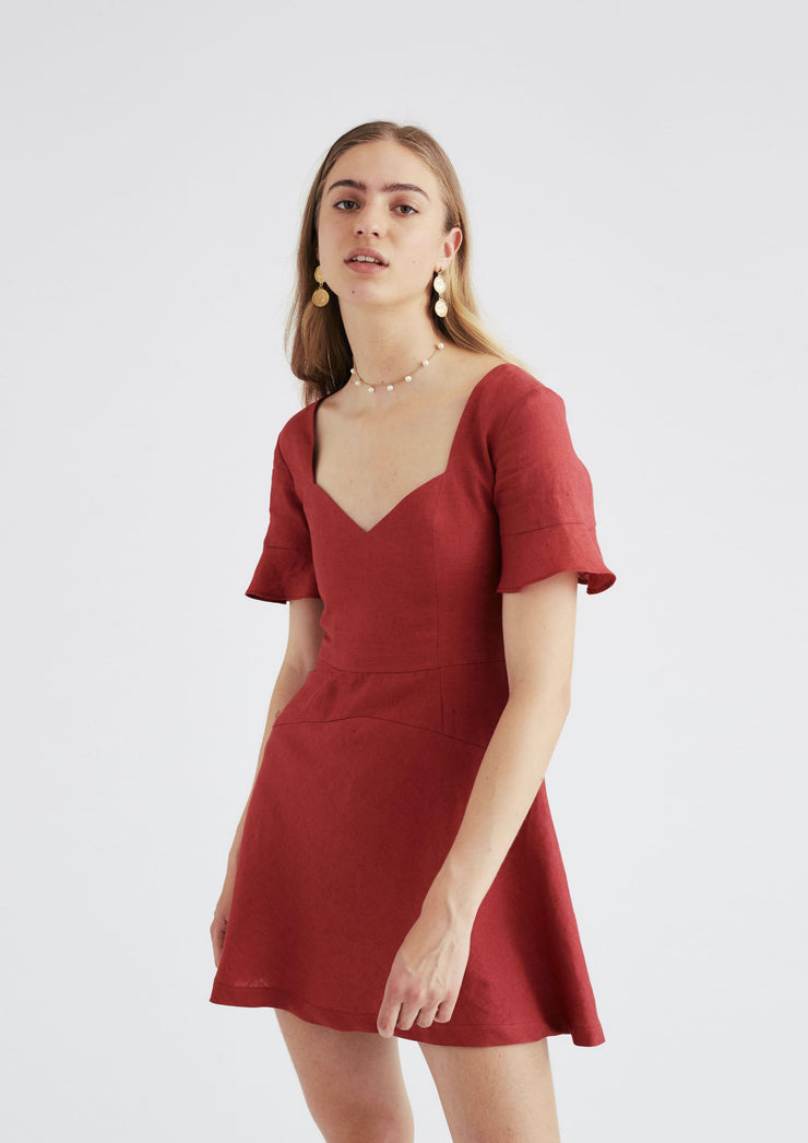 Gretel Dress, Red by Jillian Boustred - Eco Friendly 