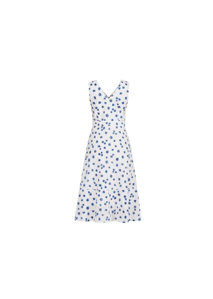 Button Down Dress, Ivory Daisy by Em & Shi - Eco Friendly