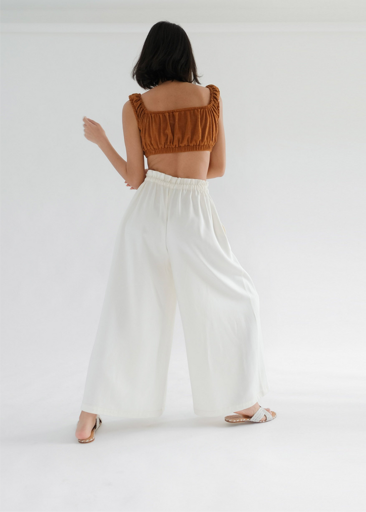 Heather Trousers, White by Oh Seven Days - Fair Trade