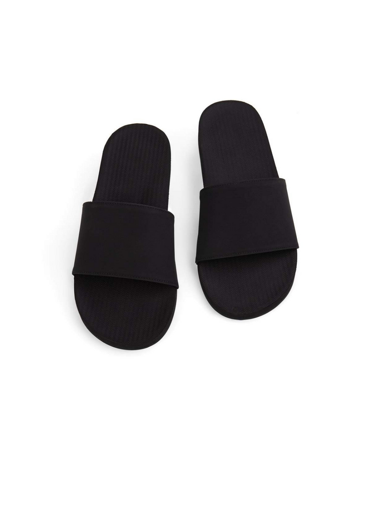 Mens Sandals Slides ESSNTLS, Black / Black by Indosole - Ethical