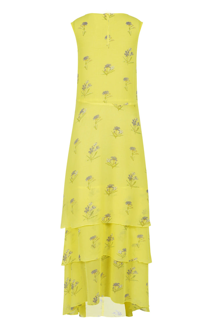 Lemon Lavender Tiered Dress, Yellow by Em & Shi - Eco Conscious
