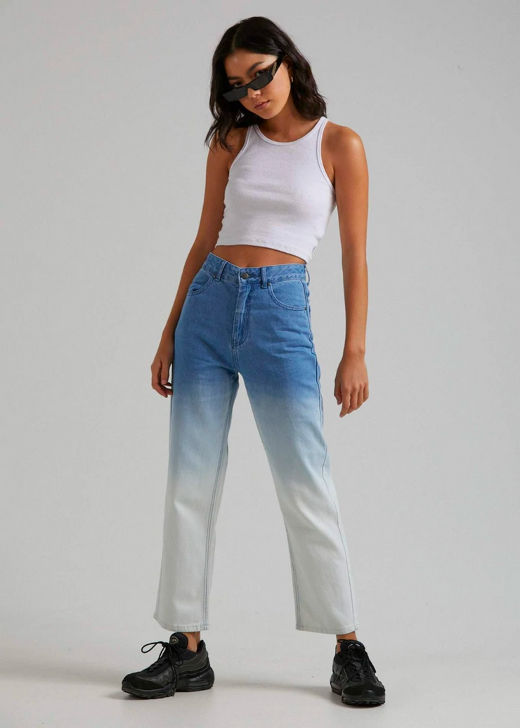 Shelby Highrise Wide Leg Jeans, Classic Blue Fade