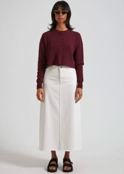 Downtown Cropped Sweater, Wine