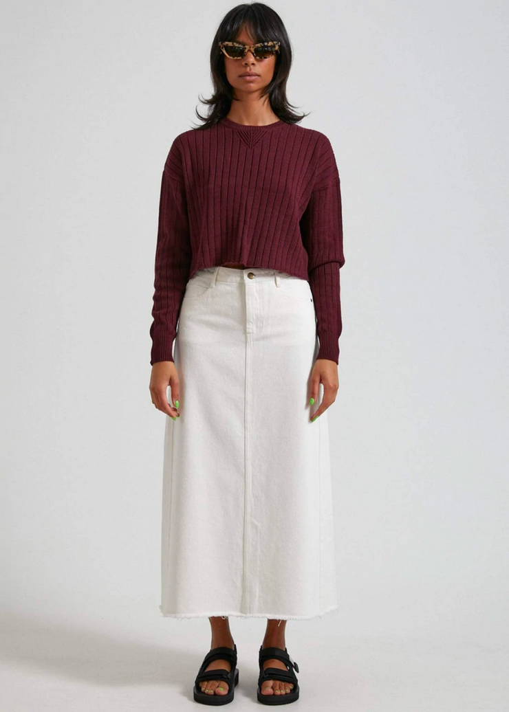 Downtown Cropped Sweater, Wine