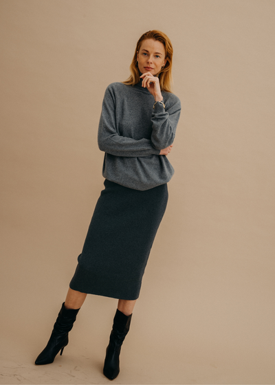 Thick Organic Cotton Skirt 16/04, Grey Skies by Nago - Sustainable