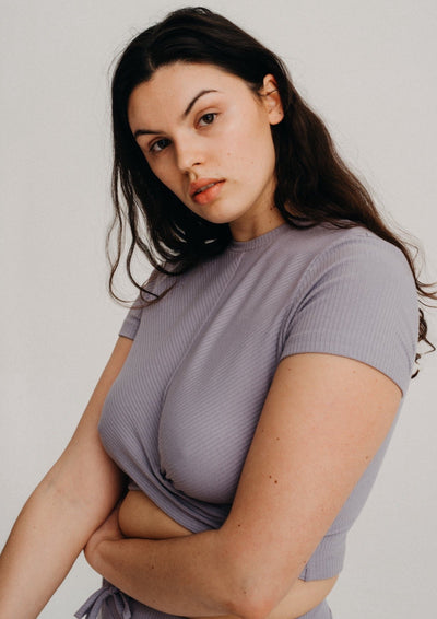Crop Top 9/11, Lilac Grey by Nago - Sustainable