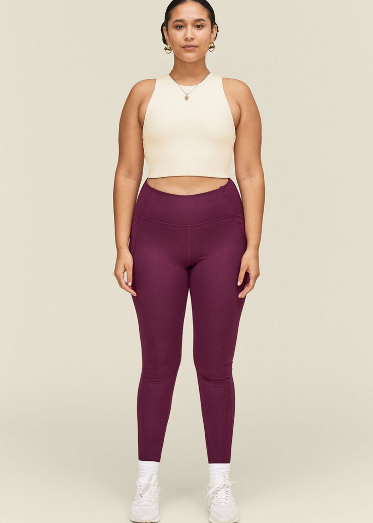 High-Rise Compressive Pocket Leggings, Plum by Girlfriend Collective - Cruelty Free