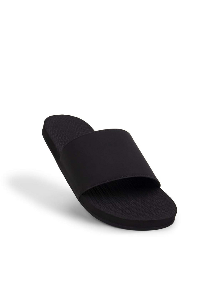 Mens Sandals Slides ESSNTLS, Black / Black by Indosole - Sustainable