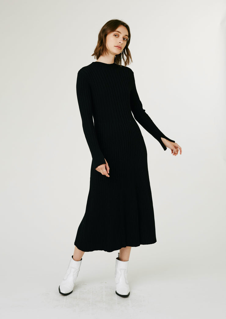 Spencer Knit Dress, Black by Jillian Boustred - Cruelty Free
