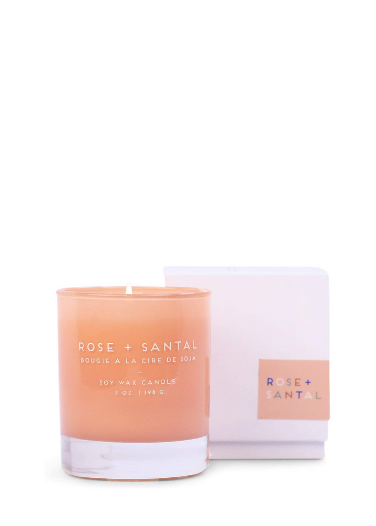 Statement Blush Box Candle 7 OZ, Rose + Santal by Paddywax - Sustainable