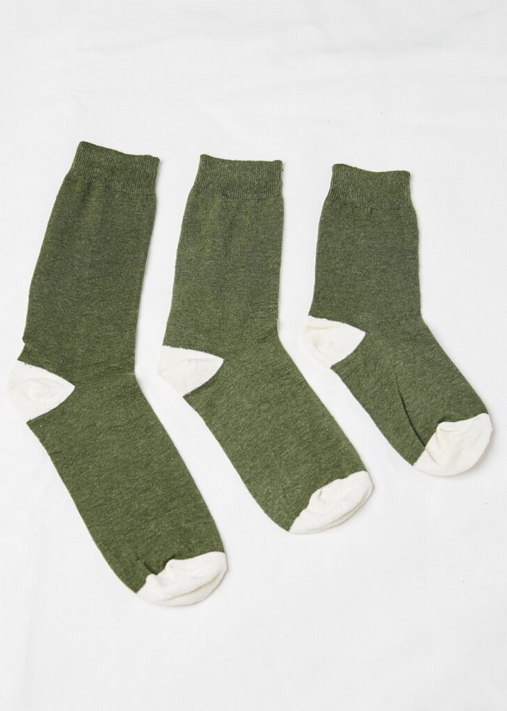 Daily Socks Thin, Olive by Hemp Clothing Australia - Ethical